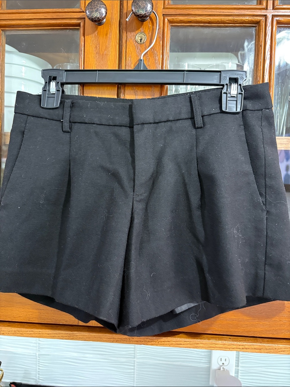 Uniqlo Black High-Waist Tailored Shorts